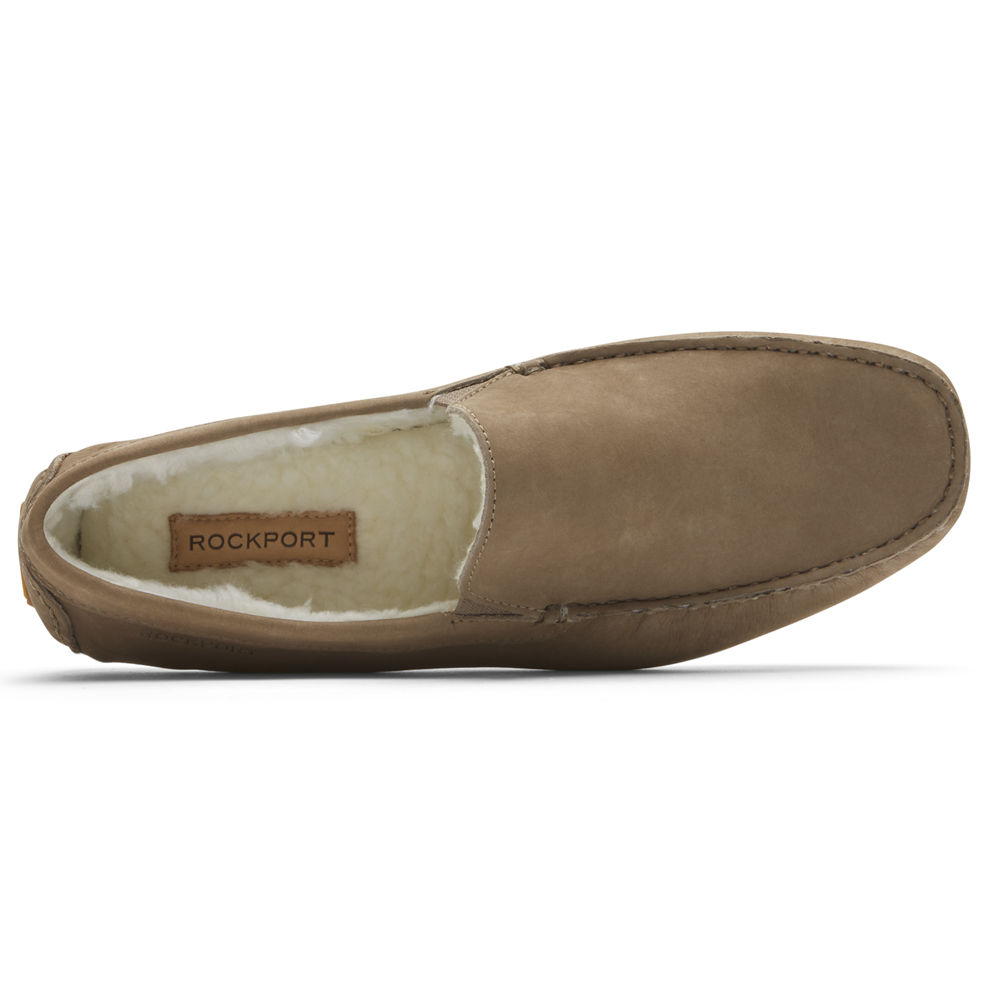 Rockport Mens Slippers Khaki - Rhyder - UK 450-KCFDXZ